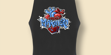 Camiseta tirantes logo central corazon makinero Sublimatumundo24 Camiseta tirantes logo central corazon makinero