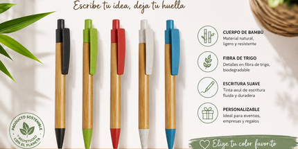 Bolígrafo de Bambú Personalizado con Grabado Láser Sublimatumundo24 Bolígrafo de Bambú Personalizado con Grabado Láser