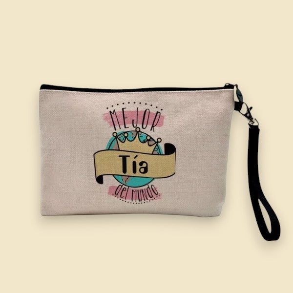 Estuches de tejido símil lino personalizados