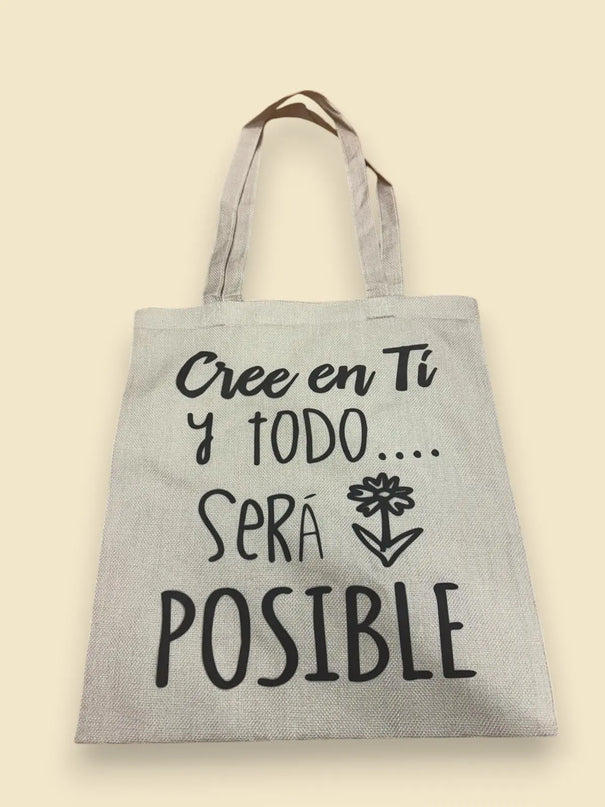 Bolsas tote asas largas algodón natural Sublimatumundo24 Bolsas tote asas largas algodón natural