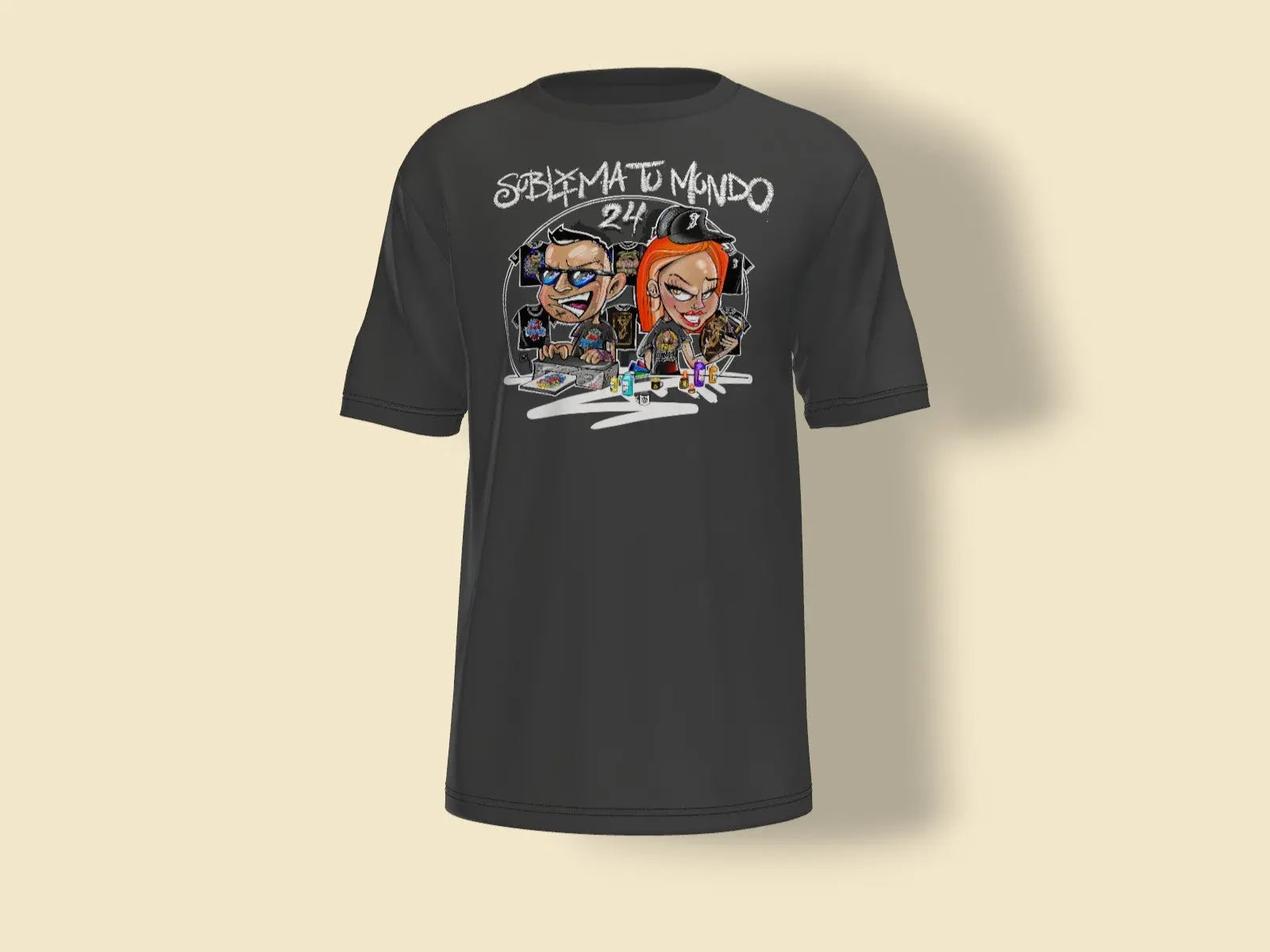 Camiseta sublimatumundo 24 logo negro fondo blanco Sublimatumundo24 Camiseta sublimatumundo 24 logo negro fondo blanco